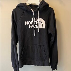 The North Face Black Hoodie with White Logo size S
